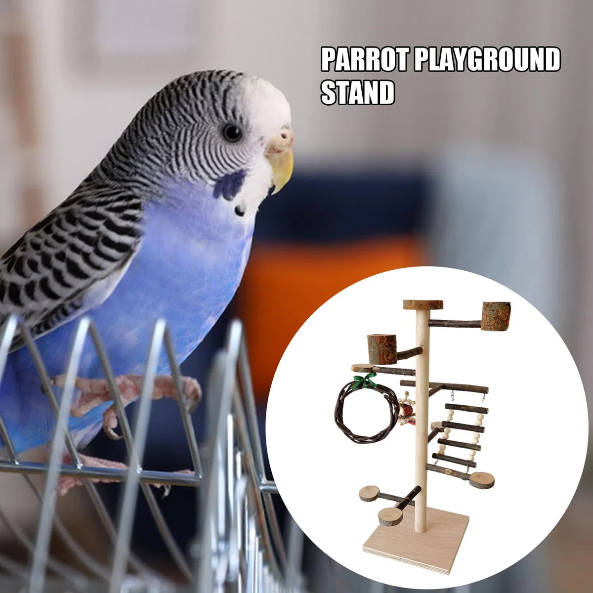 Soporte Para Aves Juguetes de Madera y Accesorios para Jaulas de Pájaros | para Periquitos y Aves Pequeñas para Hogar Cotorras Cacatúas Agapornis y Periquitos