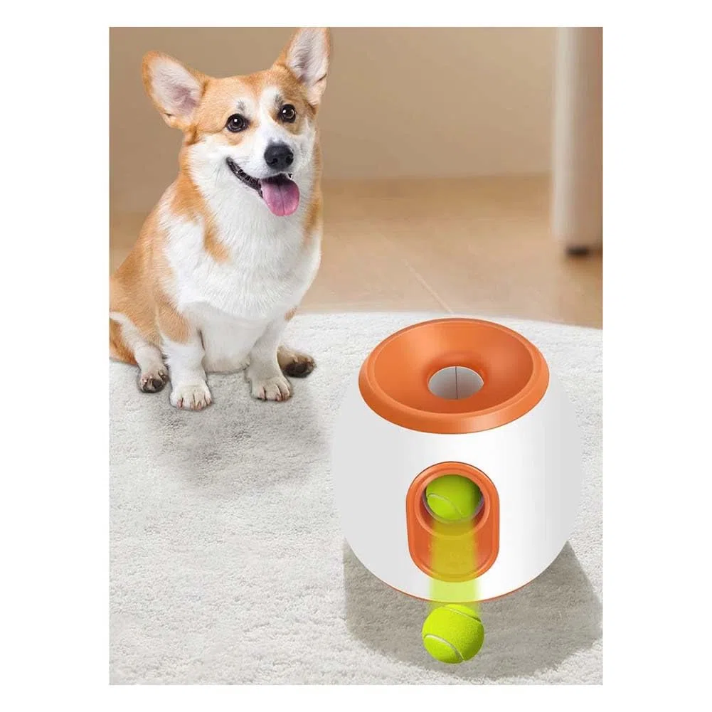 Dispensador de Pelotas para Perros, Juguete para Exteriores, Dispensador Automático de Pelotas, Máquina Lanzadora de Juguetes para Perros Que Estimulan Mentalmente