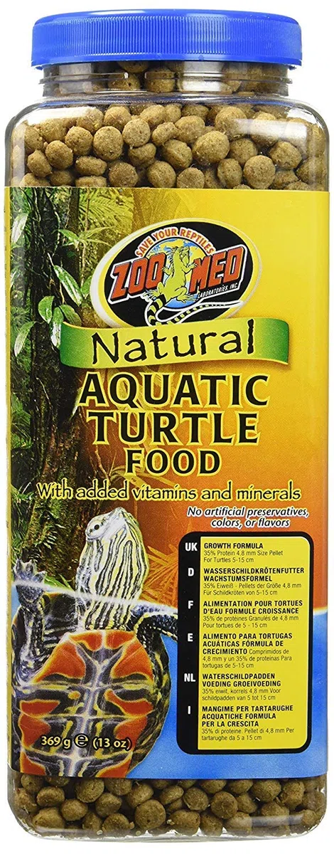 Zoo Med Natural Aquatic Turtle Food Pellets with Vitamin Minerals 13 oz - 4 Pack