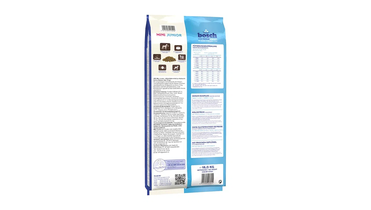 bosch HPC Mini Junior | Alimento seco para perros de cría de razas pequeñas (hasta 15 kg) | 1 x 15 kg