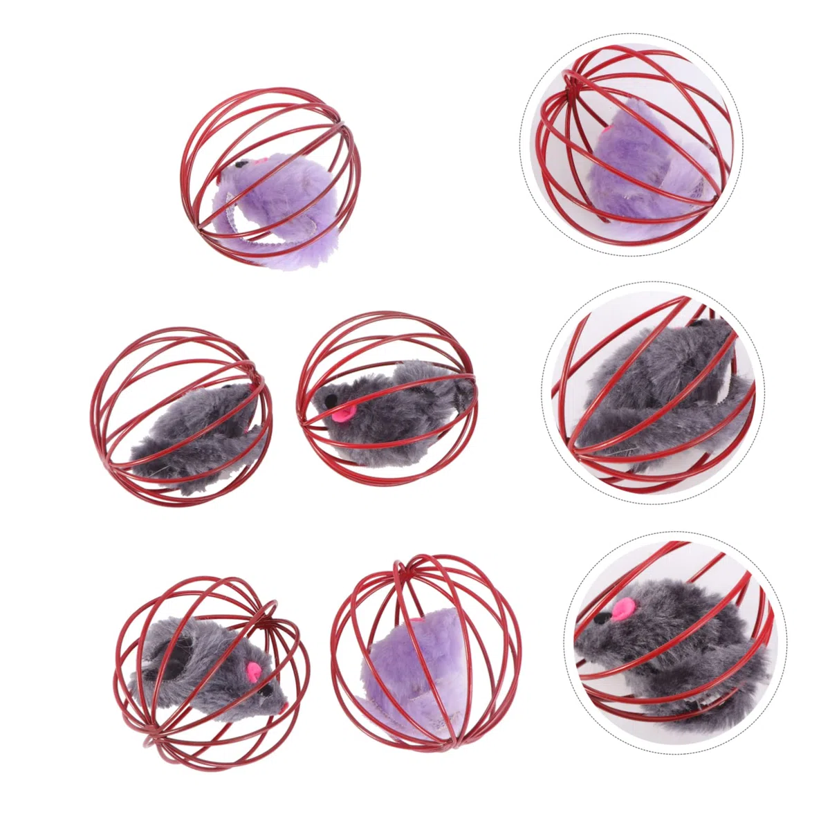 FRCOLOR 15 Piezas De Juguete De Ratón Enjaulado Juguetes De Ratones para Gatos Jaulas para Cachorros Juguete De Pelota De Ratón Juguetes para Cachorros Jaula De Juguetes para Mascotas