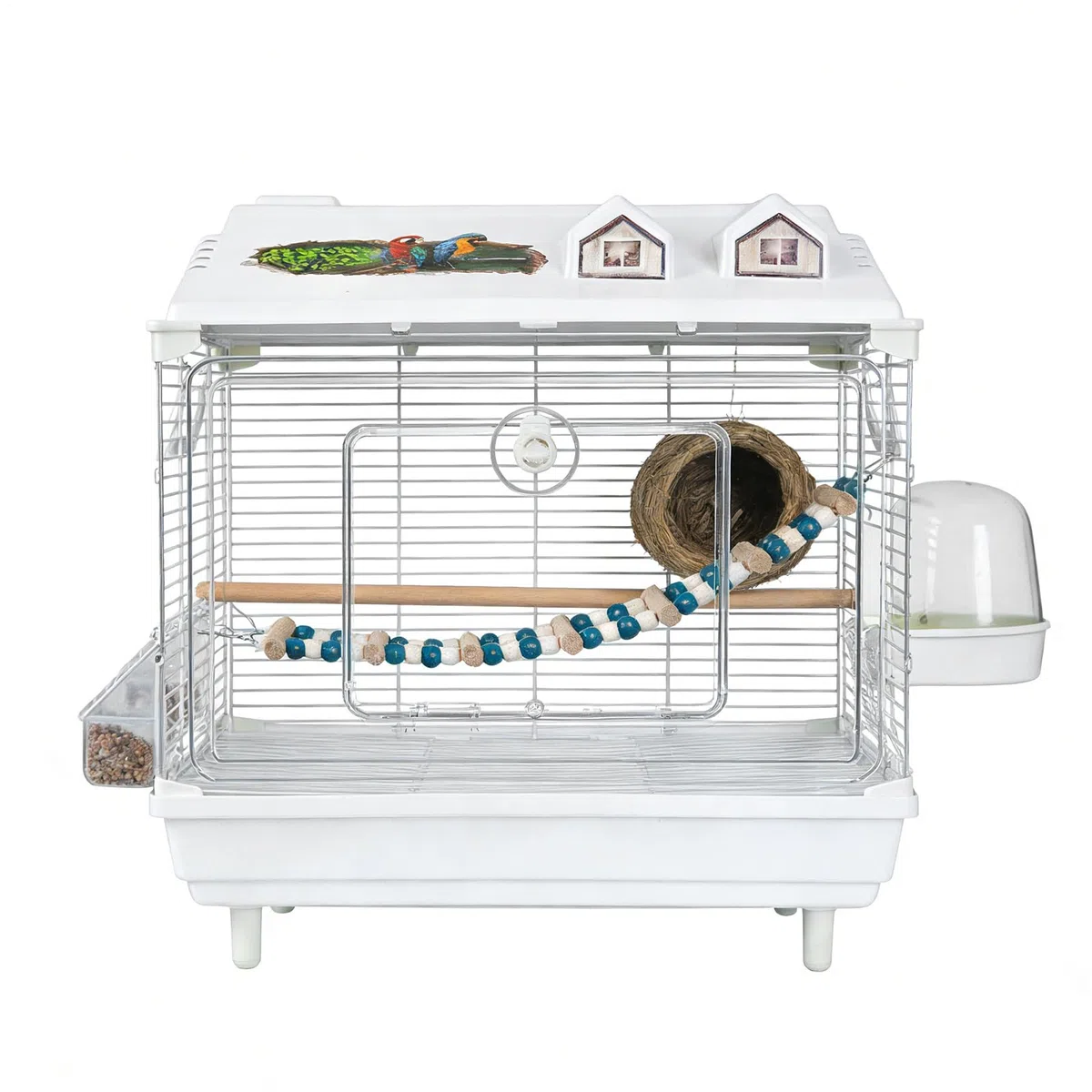 Jaulas para Pájaros y Aves de Compañía Transportín Transparente Portátil | Jaulas Para Pájaros Con Percha De Madera Para Periquitos Para Guacamayos, Conuros, Cacatúas, Pinzones Y Aga
