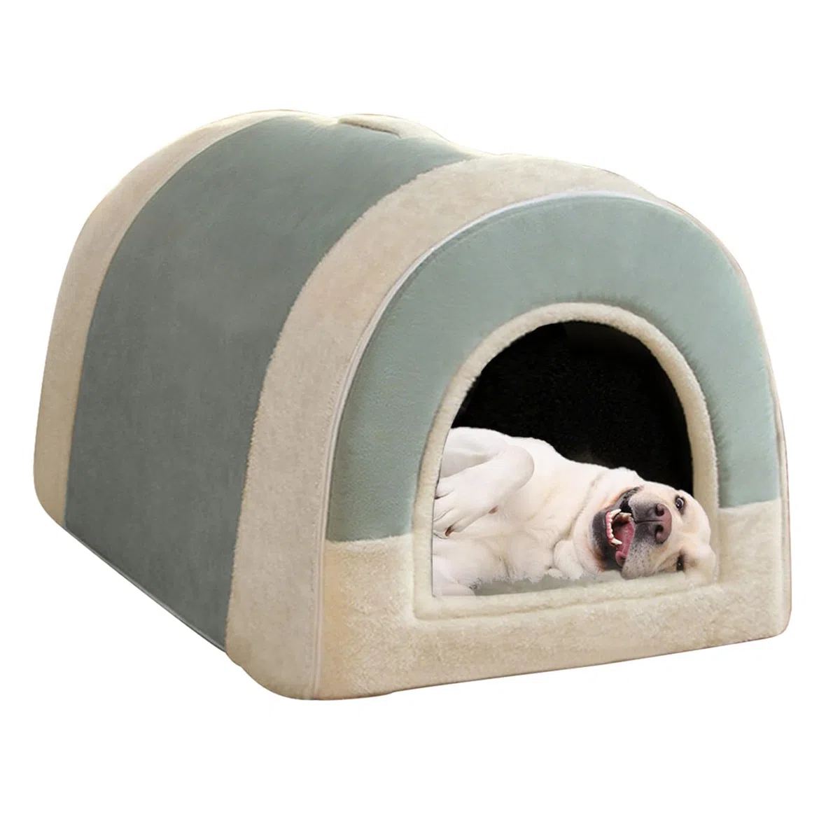 Cama para perros grandes 2 en 1, casa mullida para perros XL/XXL, lujoso refugio para mascotas de interior con asa, camas calmantes antiansiedad para perros y gatos, acogedora casa cueva para