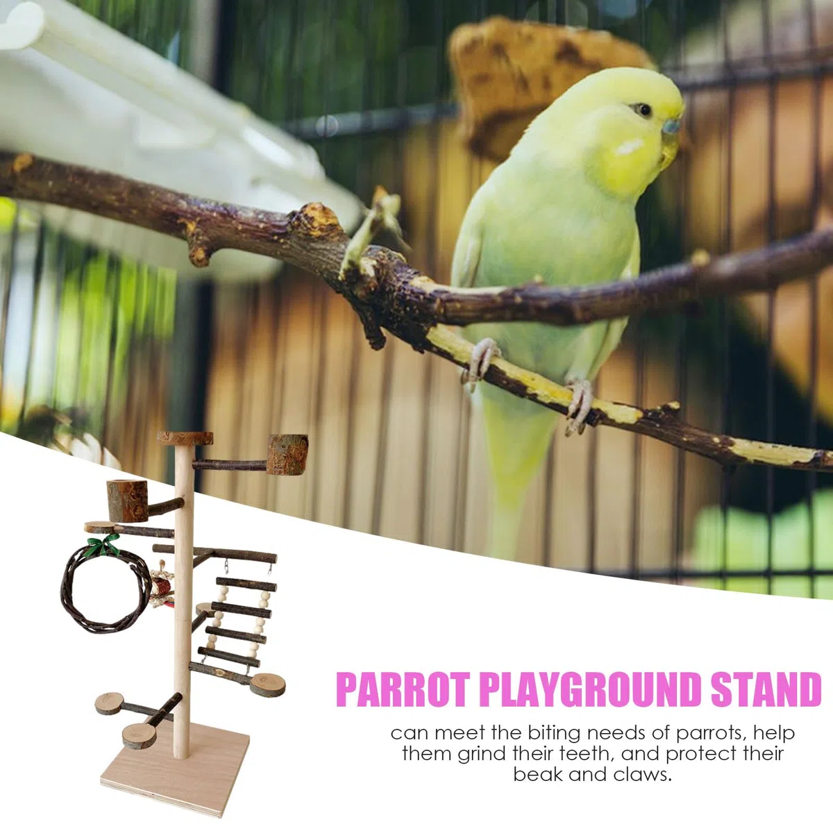 Posadero para Aves Juguetes para Jaulas de Aves | Percha De Ejercicio Y Juego Para Agapornis para Hogar Cotorras Cacatúas Agapornis y Periquitos