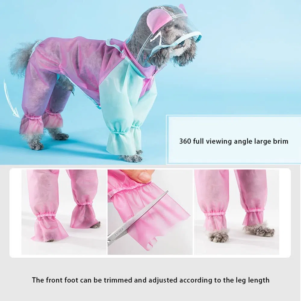 Impermeable para Perros, Impermeable for Perros de Cuatro Patas, Ideal for Cachorros pequeños, Ropa Impermeable for Todas Las Estaciones(Blue,L)