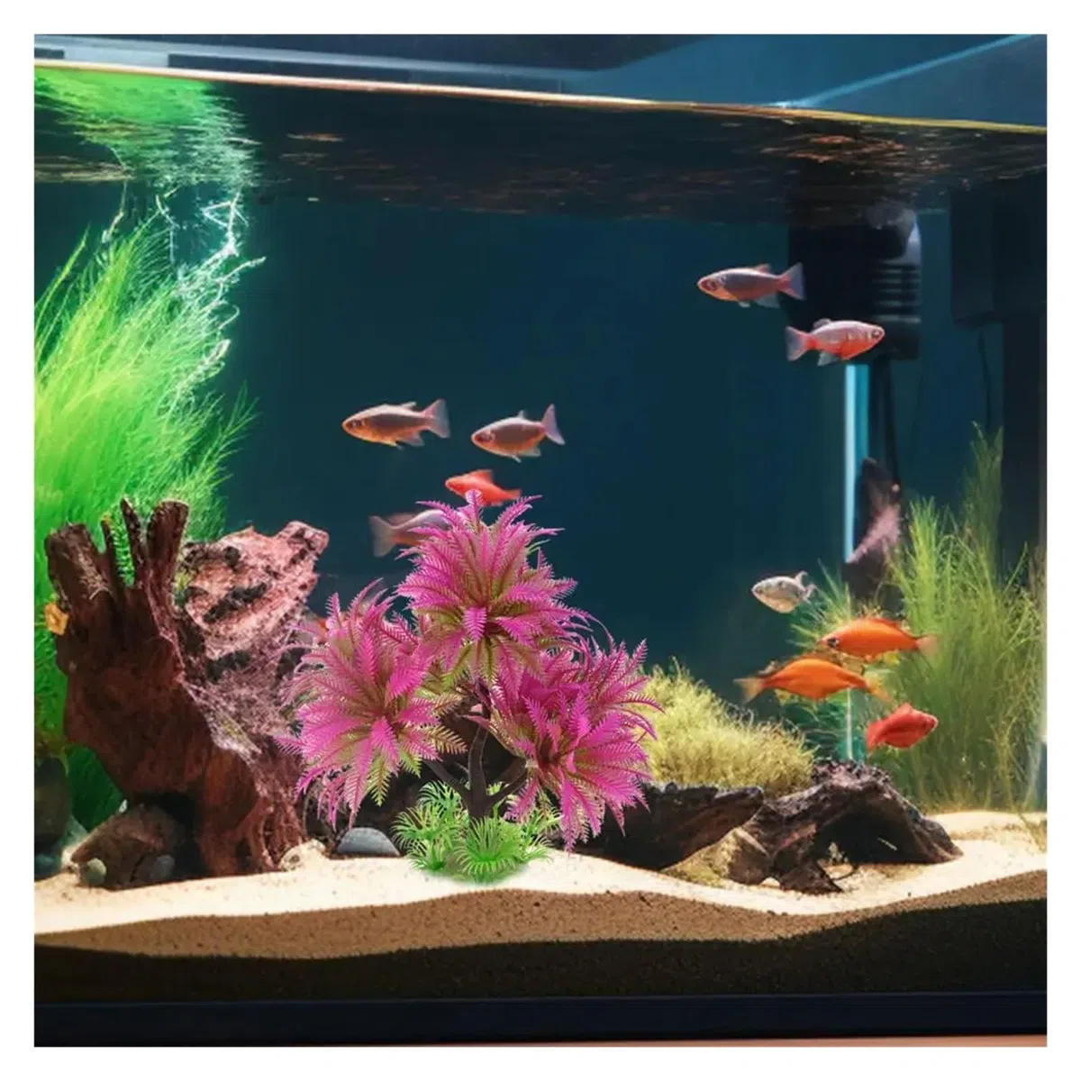 Plantas Artificiales para acuarios, Acuario Plantas Artificiales Multicolor(Green)