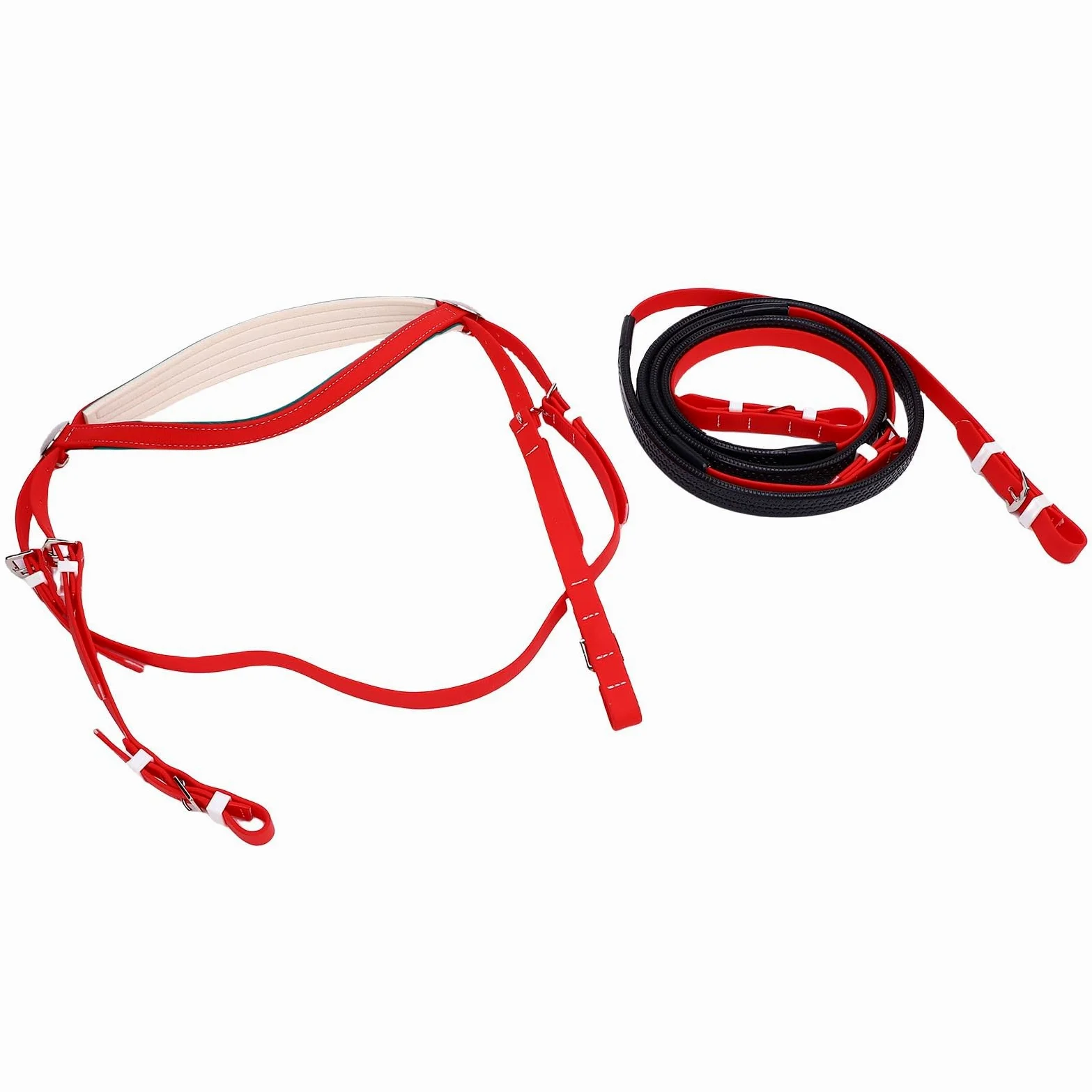 Fdit Halter de Caballos Rinte Premium Cómodo para Actividades Ecuestres Suministros de Equipos de Caballos Nylon de Cuero PVC