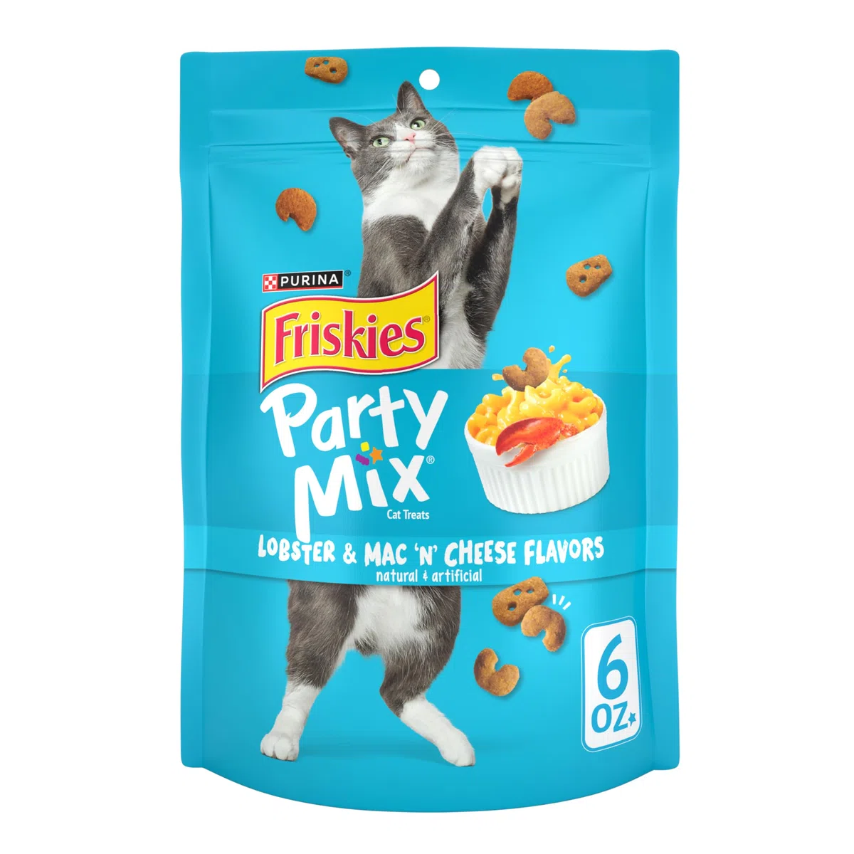 Friskies Purina Party Mix Lobster & Mac N Sabor a Queso (1-6 oz Bolsa)