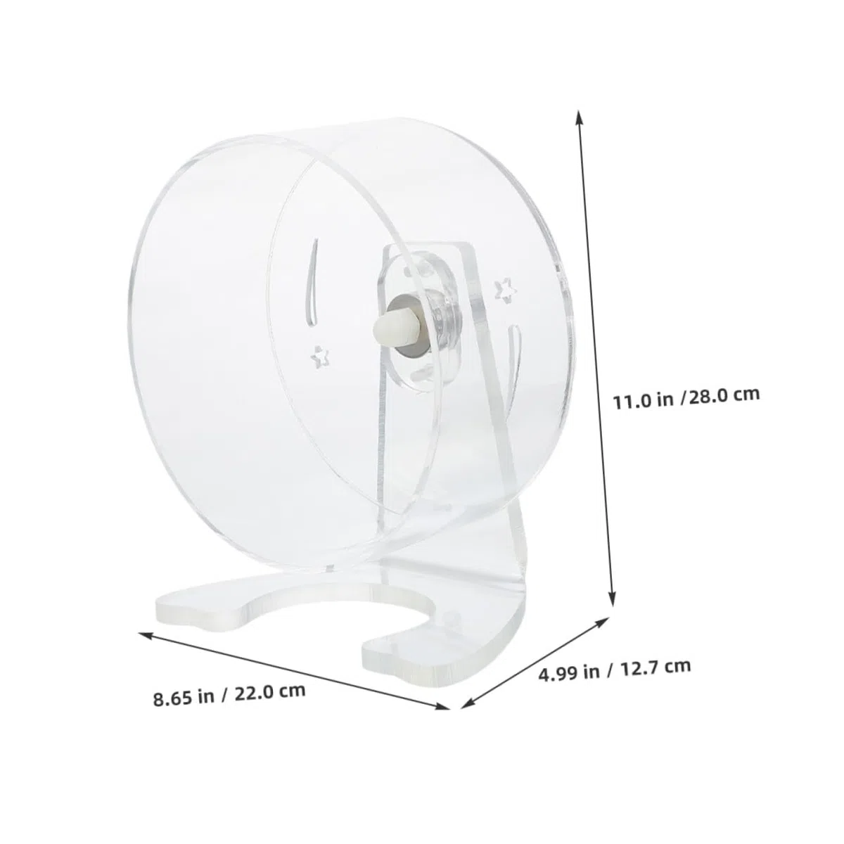 Rueda para Hámster con Soporte Transparente Silenciosa para Ejercicio de Jerbos y Pequeños Roedores Resistente Fácil de Instalar