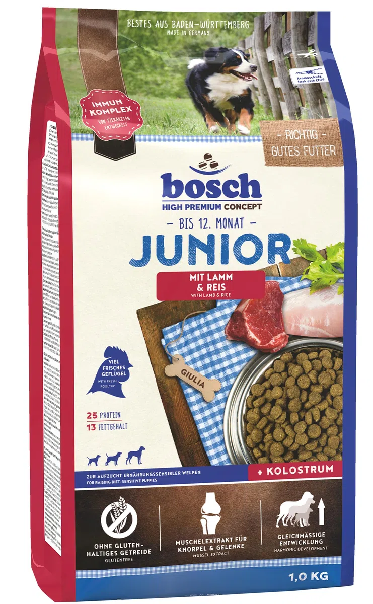 bosch HPC Junior con cordero y arroz | Alimento seco para la cría de cachorros nutricionalmente sensibles | 1 x 15 kg
