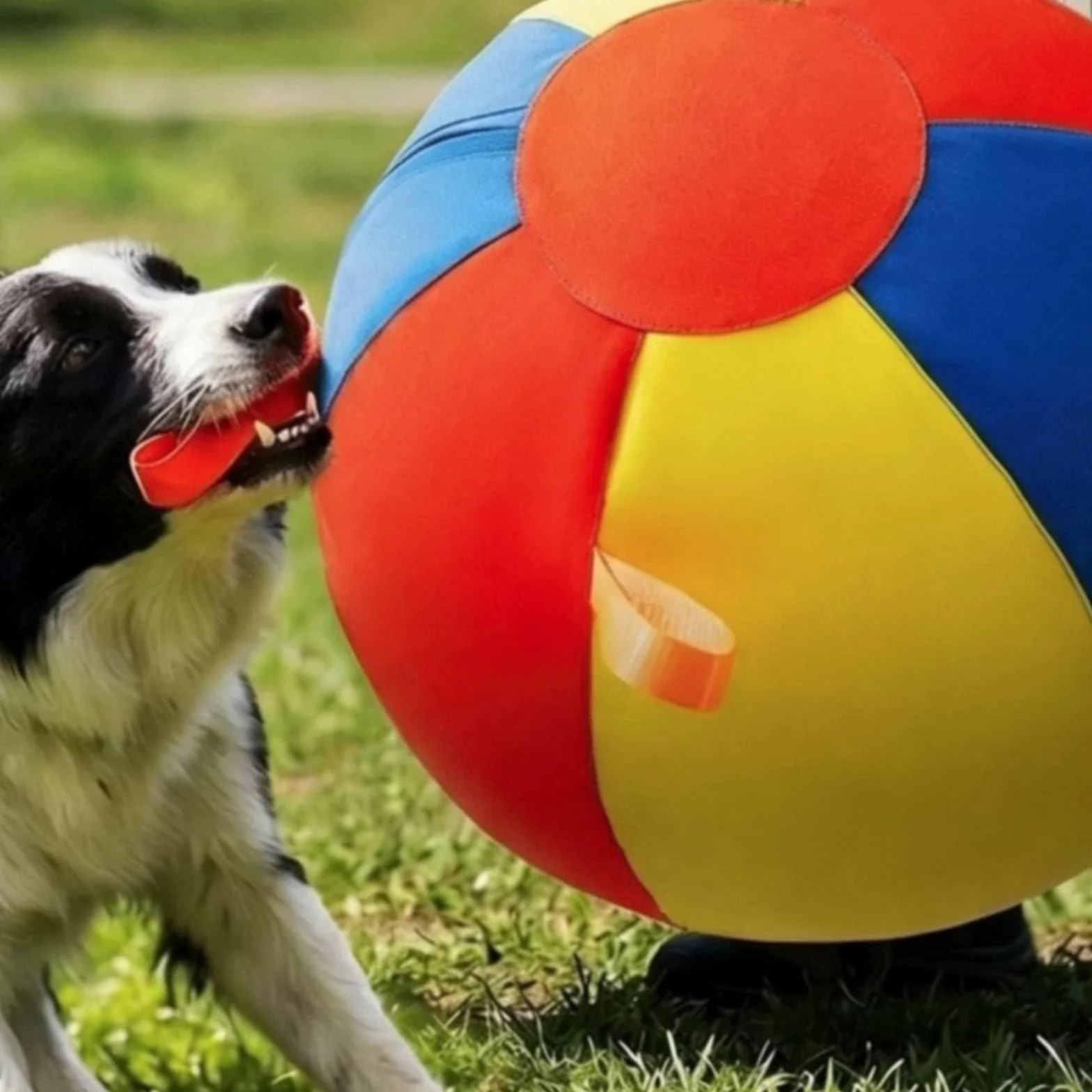 Pelota de Juego Grande Juguete para Perros Balón para Mascotas Pelota con Bucles Superficie Acolchada Construcción Cosida Resistente Ayuda a, Azul, Naranja, Amarillo, Grande 45cm