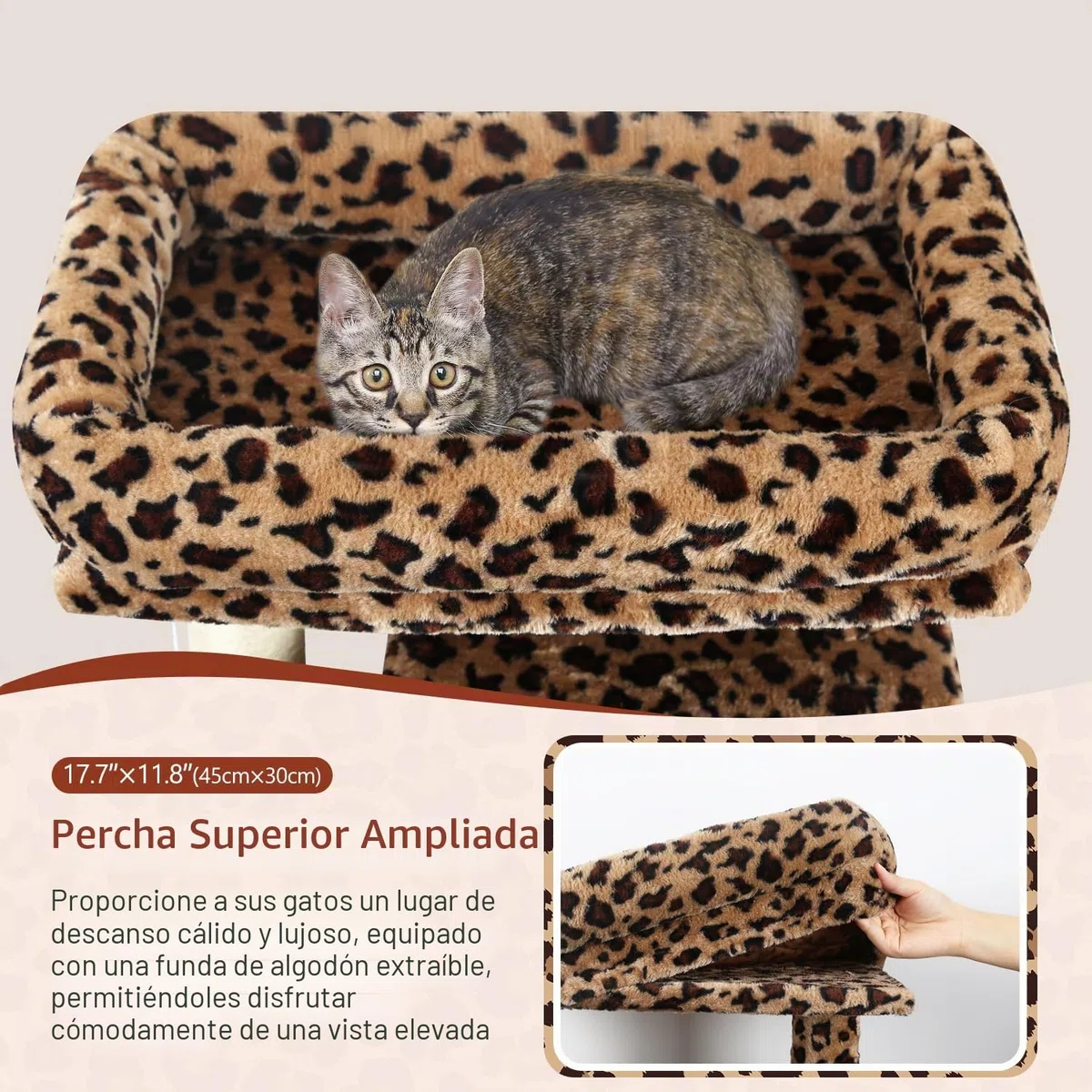 Globlazer Árbol Rascador Leopardo Esquina para Gatos Alto 178 cm con Hamaca, 2 Nidos, Plataformas, Tabla Rascar Sisal, Peluche Juguetes, Estable Torre para Grande Gatos Adulto (F70 Pro, Leopardo)