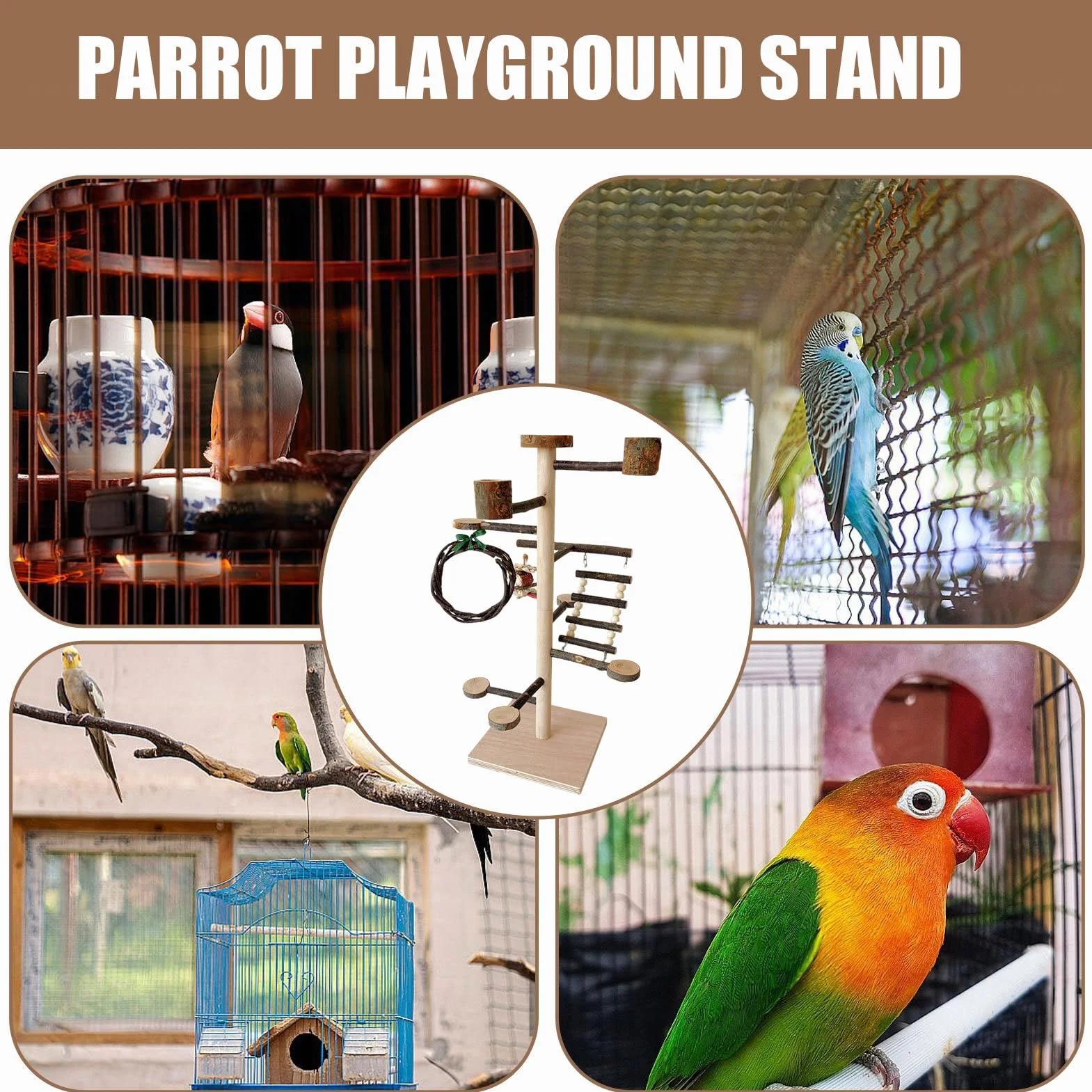 Posadero para Aves Juguetes para Jaulas de Aves | para Periquitos y Aves Pequeñas para Hogar Cotorras Cacatúas Agapornis y Periquitos