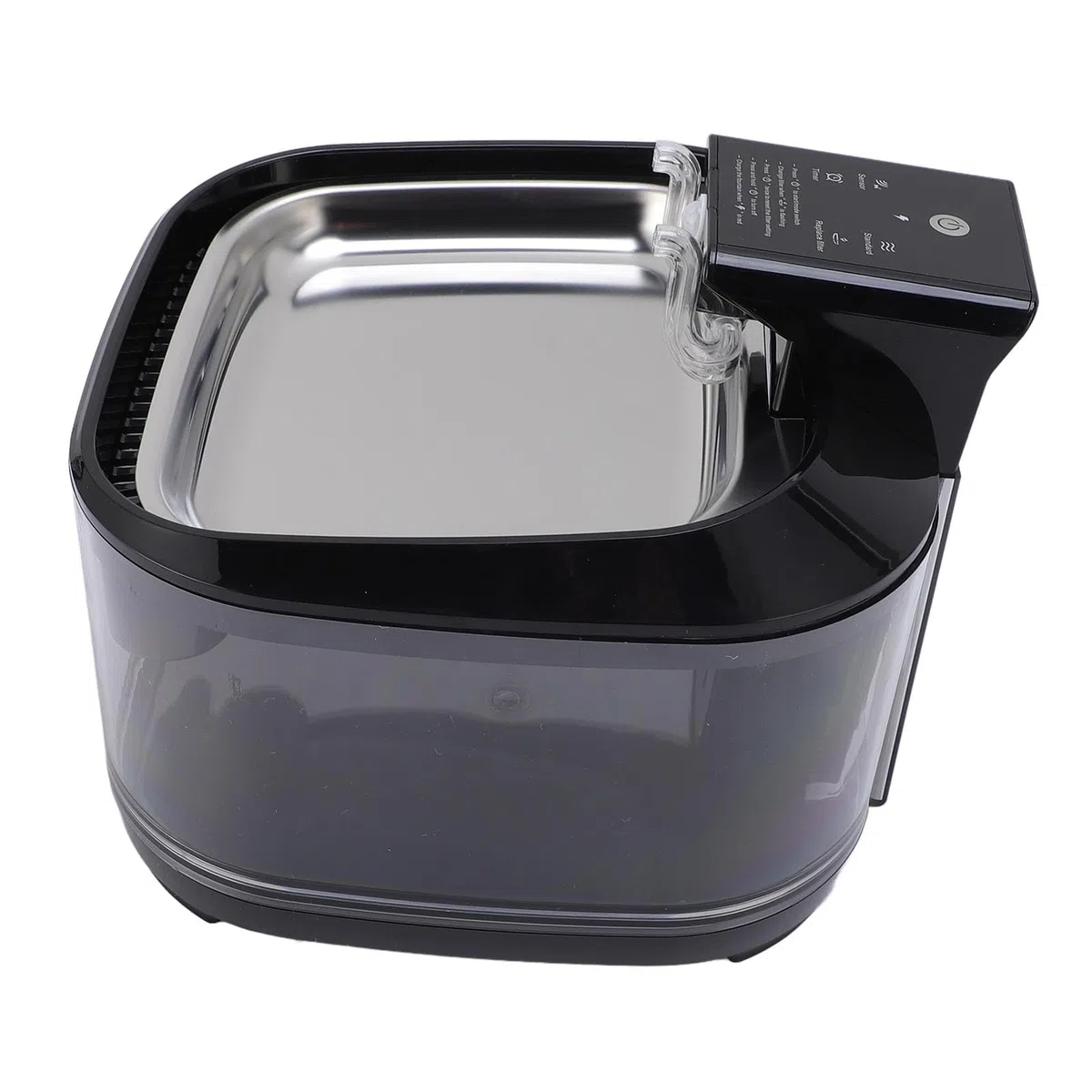Fuente de Agua Automática Silenciosa para Mascotas de 4,5 L para Perros y Gatos, Cuenco de Acero Inoxidable, de Filtración Inteligente, Ideal para Uso Doméstico (Black)