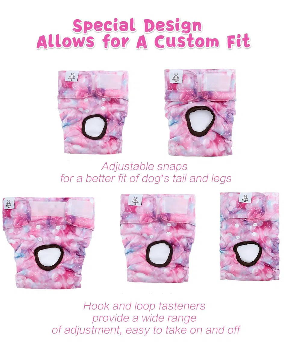 CuteBone - Pañales lavables para perras, paquete de 4 pañales reutilizables para el periodo en celo FMG04L