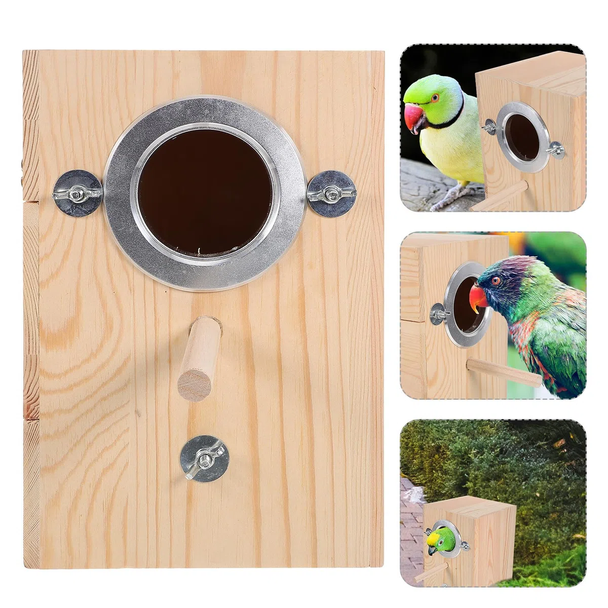 MAGICLULU Nido para Periquitos Caja de Cría de Aves de Madera para Jardín
