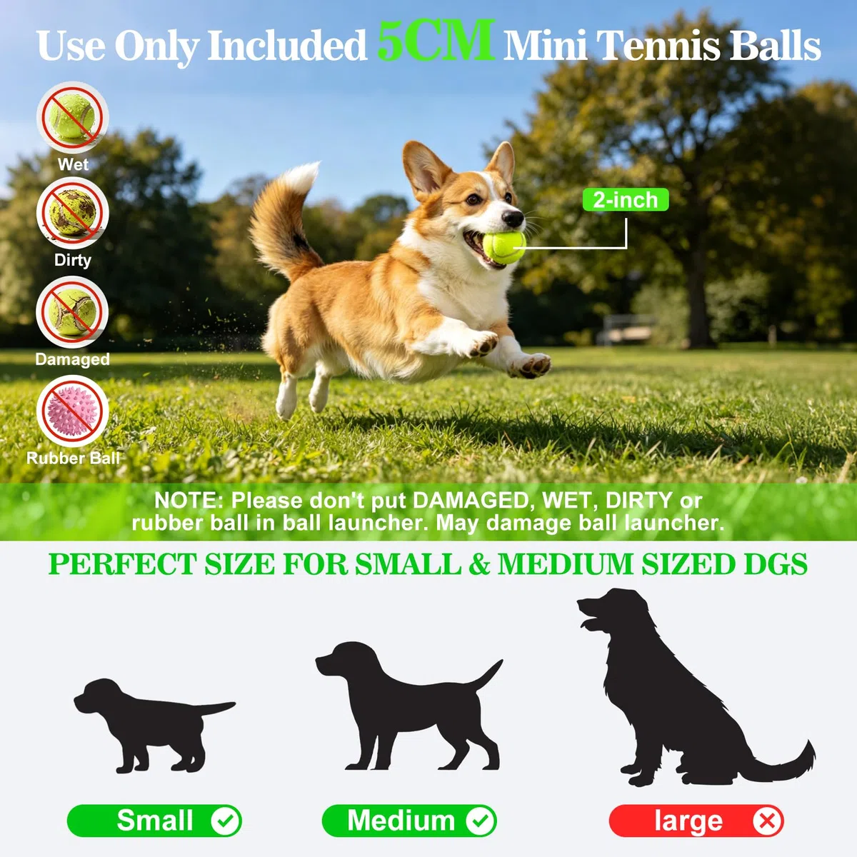 Lanzador Automático de Pelotas para Perro con 15 Mini Pelotas de Tenis | Juguete Interactivo para Perros Pequeños Interior y Exterior, 3 Distancias Ajustables (3-9 m), Recargable (Azul)