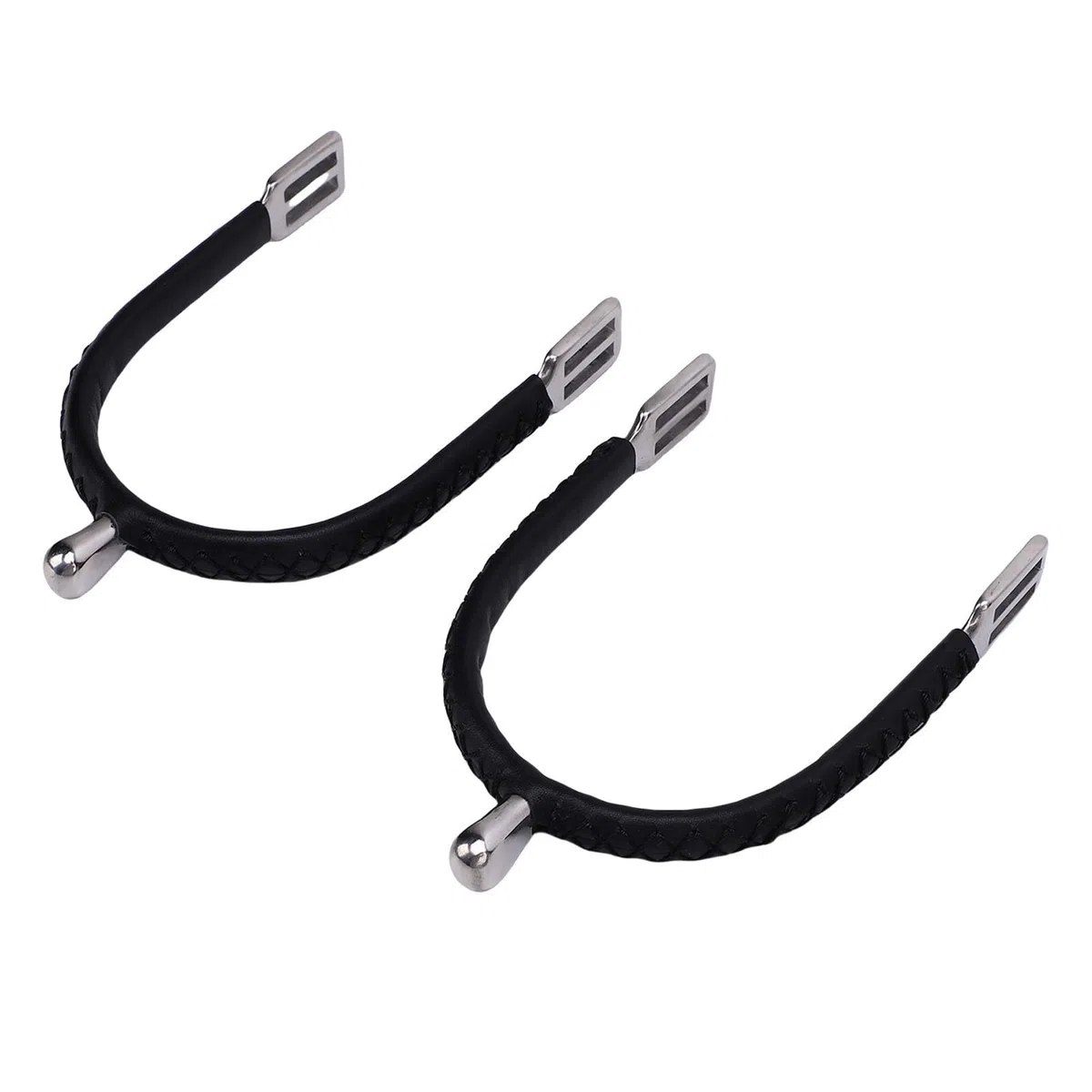 Jiawu Espuelas de Caballo, Espuelas de Acero Inoxidable y Cuero Hechas a Mano para Entrenamiento y Protección Ecuestre, Equipo de Entrenamiento de Equitación con Correas Ajustables Diseño de Cabeza