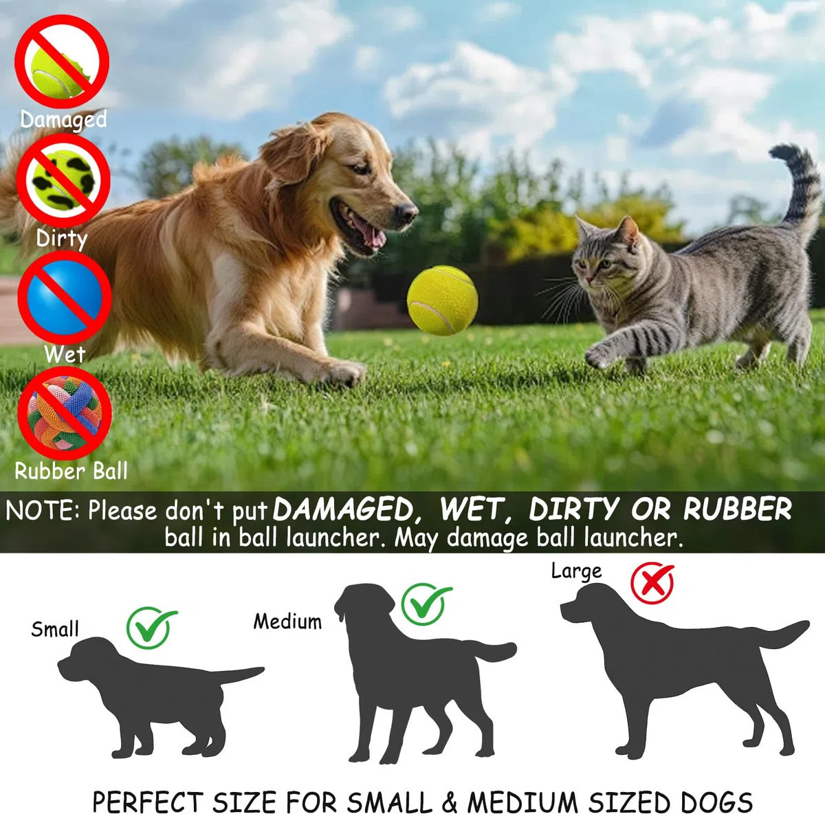 Lanzador de bolas para perros automático, lanza bola para perros con 6 bolas, distancia ajustable 3-9m, lanzador de bolas automático interactivo para perros, juguete de entrenamiento interior al aire