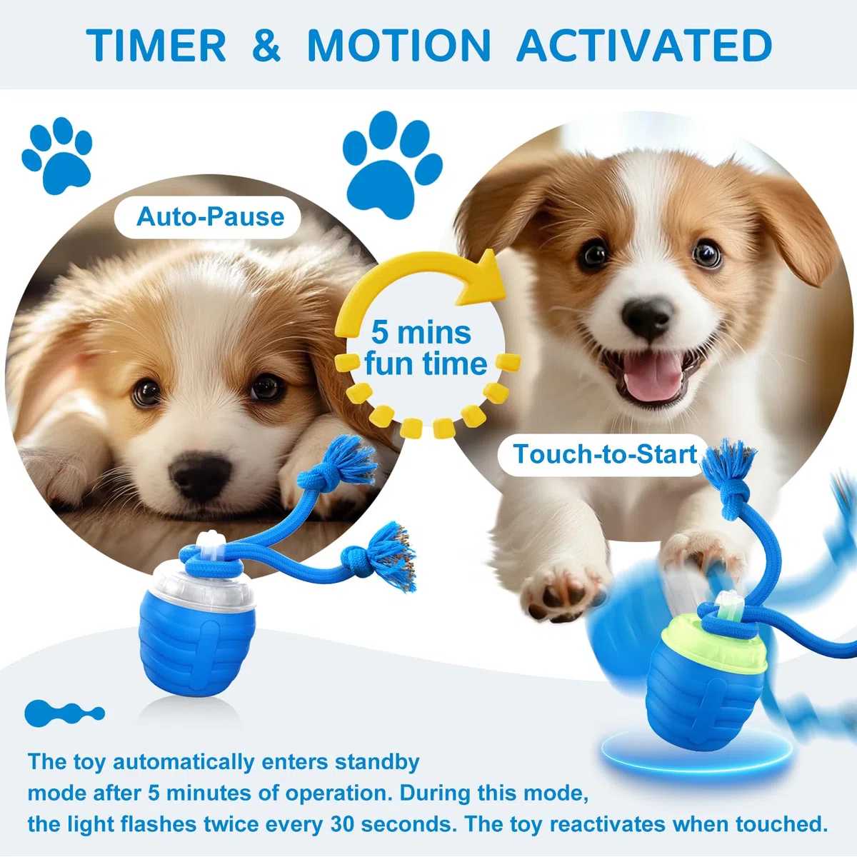 Juguetes interactivos para perros, [2025 recién actualizado] Pelota interactiva para perros medianos/grandes, juguete para perros de movimiento automático, bola malvada para aburrimiento y