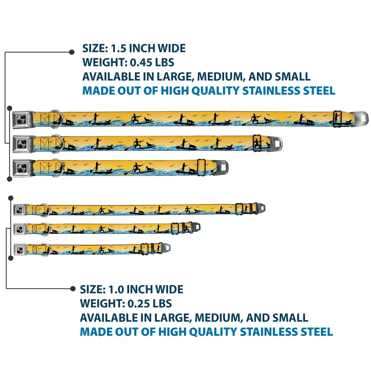 Buckle-Down DC-W37116-WS - Cinturón de Seguridad para Perro, Talla S, Color Negro y Amarillo