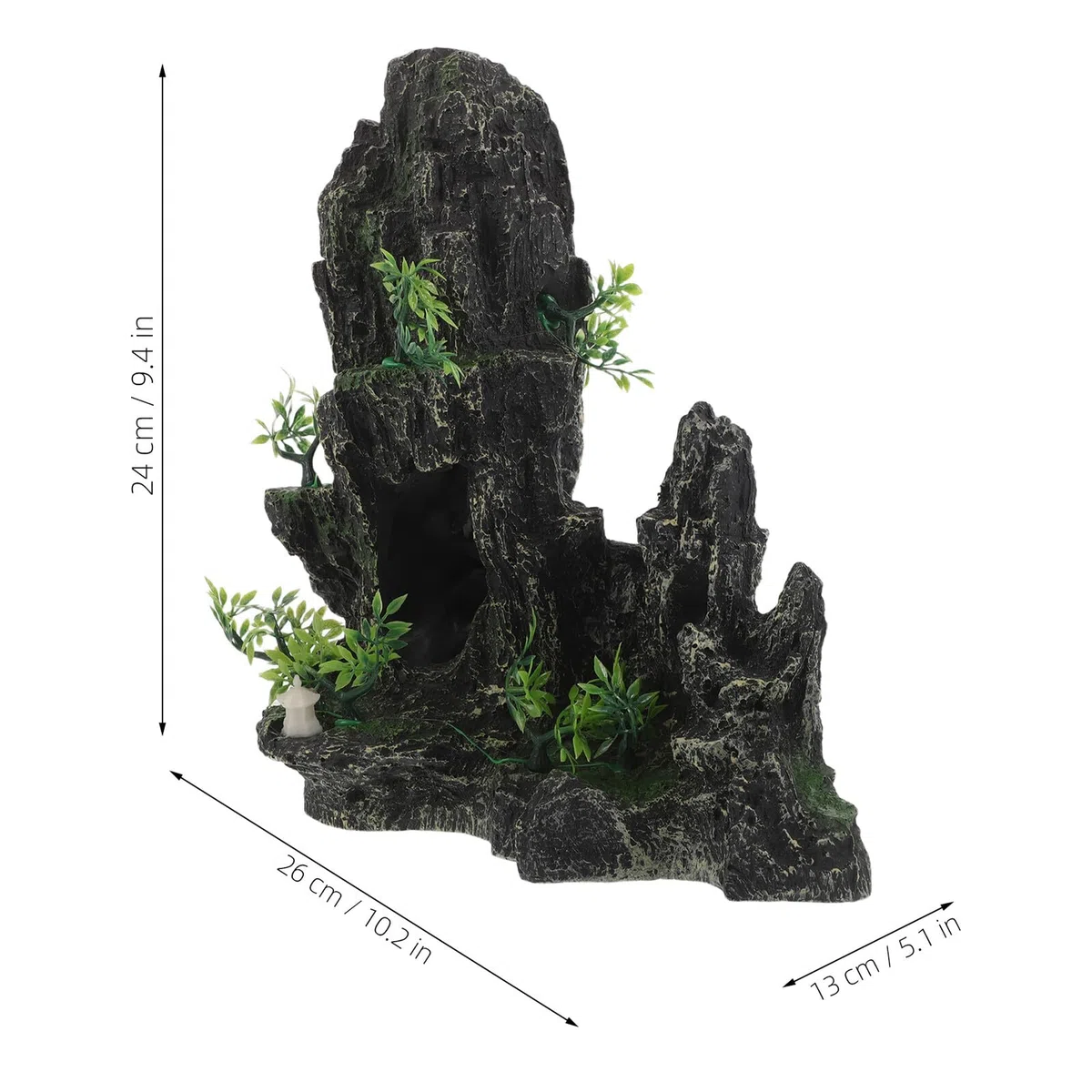 DOITOOL Decoración Pecera Piedra Artificial Resina Cueva Escondite para Peces y Camarones Refugio Seguro para Acuarios Pequeños y Grandes Equilibrado