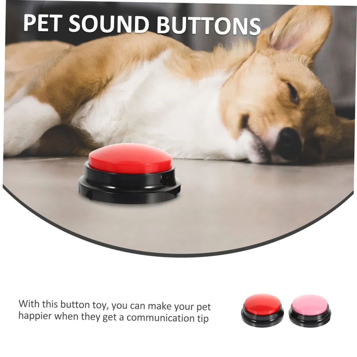 Hohopeti 4piezas Botones Interactivos para De Comunicación Grabable Juguete De Entrenamiento Cachorros y Gatos Divertidos para