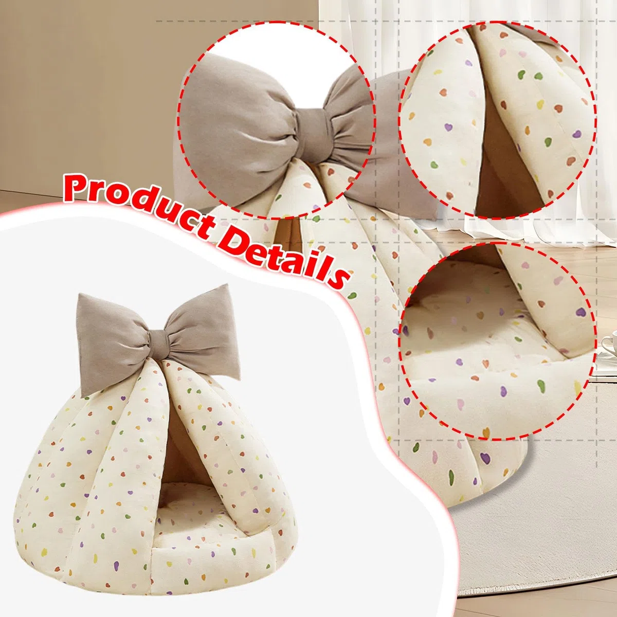 Gralara Hamster House Nido Abrigado para Roedores Cama Suspendida con Base Antideslizante Relleno Confortable Tela Transpirable Adecuado para Hurones Y Cobaya