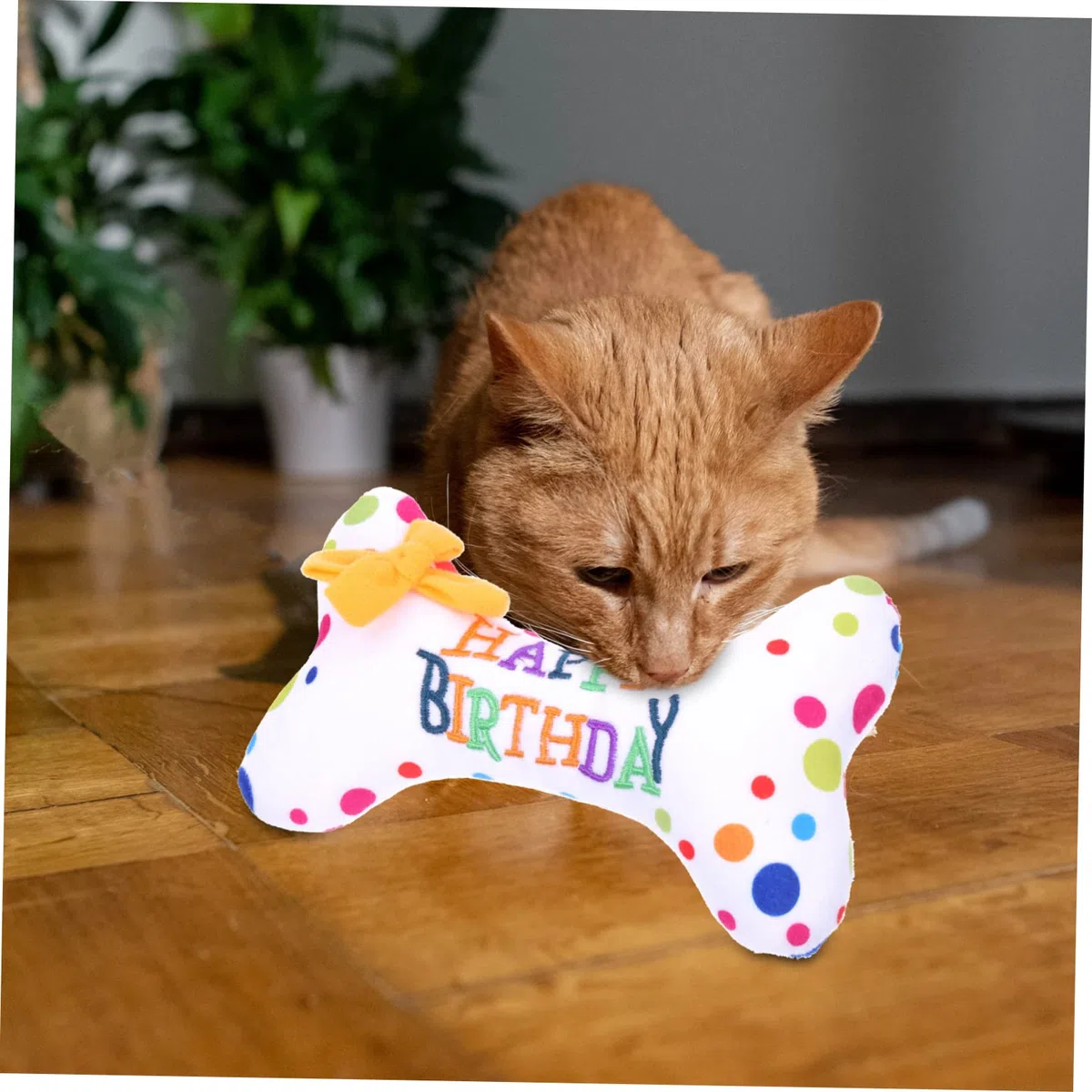 Happyyami 6piezas Juguetes para Gatos De Felpa Squeaky Accesorios para Fiesta De Cumpleaños De Mascotas Juguetes Divertidos para Gatitos para Masticar y Jugar
