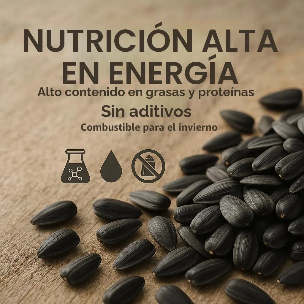 GiDeli Semillas de girasol negras 25 kg, Pienso Salvaje para Pájaros Silvestres para Todo el Año, Alimento para Caballos y Pequeños Animales