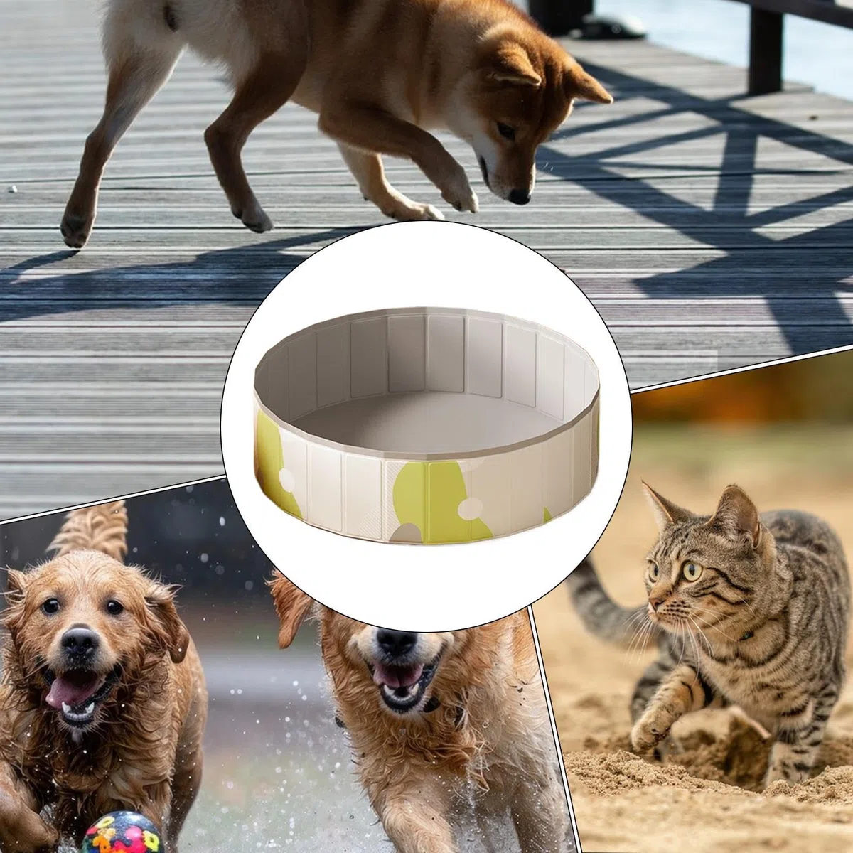 Piscinas Infantiles Base Antideslizante para Baño de Mascotas | Piscina Plegable para Mascotas para Cachorros Perros Razas Pequeñas Medianas Grandes Conejos Gatos Niños Patio