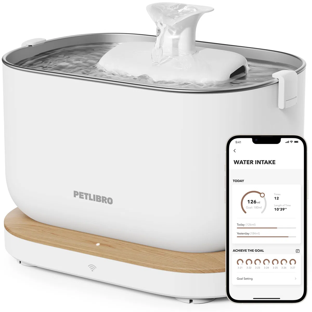 PETLIBRO Fuente para Gatos sin Cable con Sensor de Movimiento, Dockstream 2,5L Bebedero Gatos con Pilas 5000mAh, 23dB Ultra Silenciosa, Fácil de Limpiar, sin BPA, Dispensador Agua Gatos