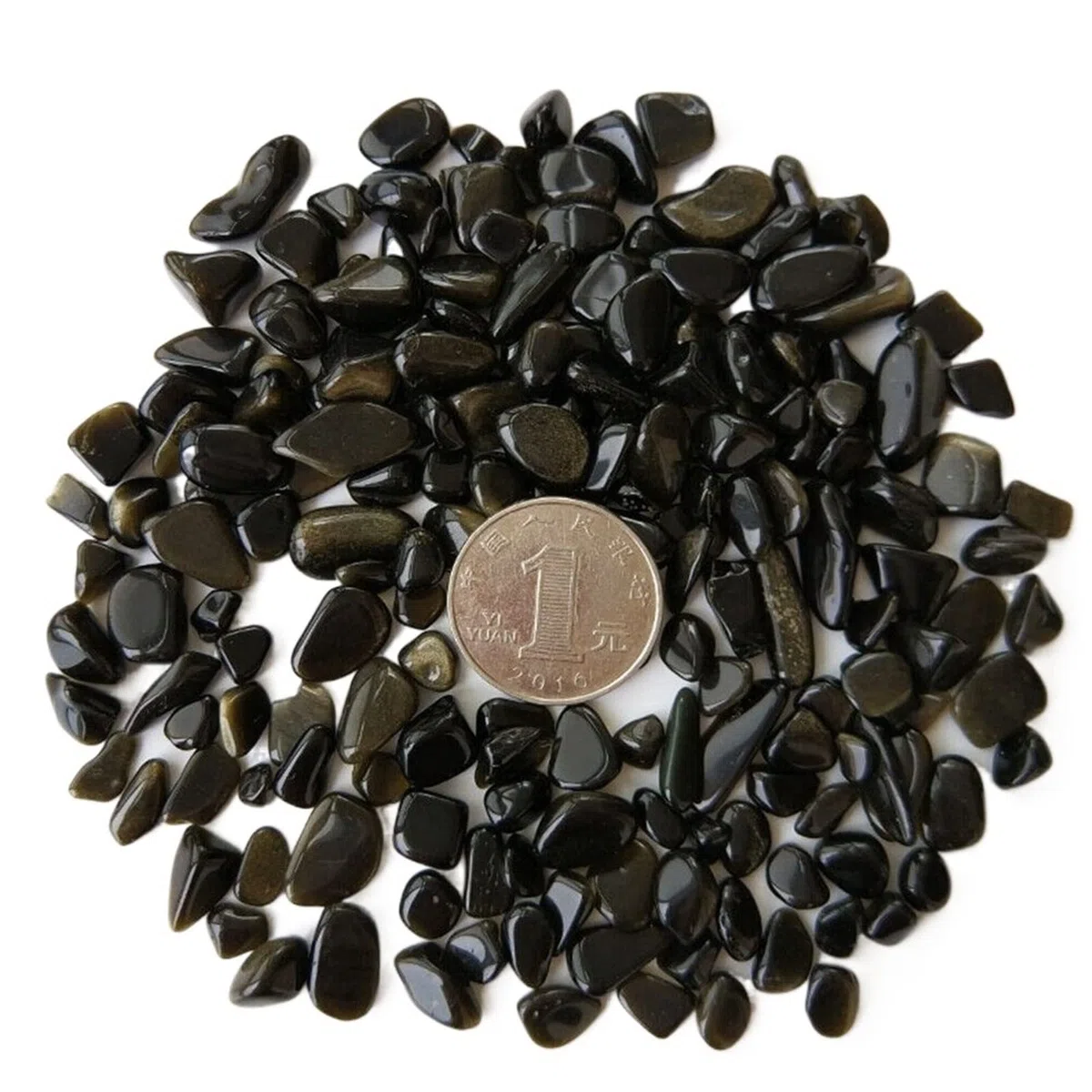 Chips de obsidiana Dorada Natural, Piedras de Grava de Roca, espécimen de Cristal de Cuarzo, Regalo de decoración del hogar for Acuario, 50 g/Paquete MZOGODWI