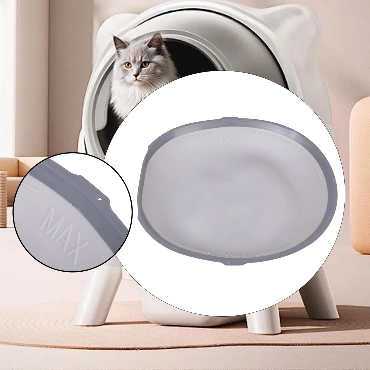 Alfombrilla de repuesto para caja de arena de gatos de limpieza automática, pieza de repuesto sin problemas para gatos inteligentes, inodoro para mascotas
