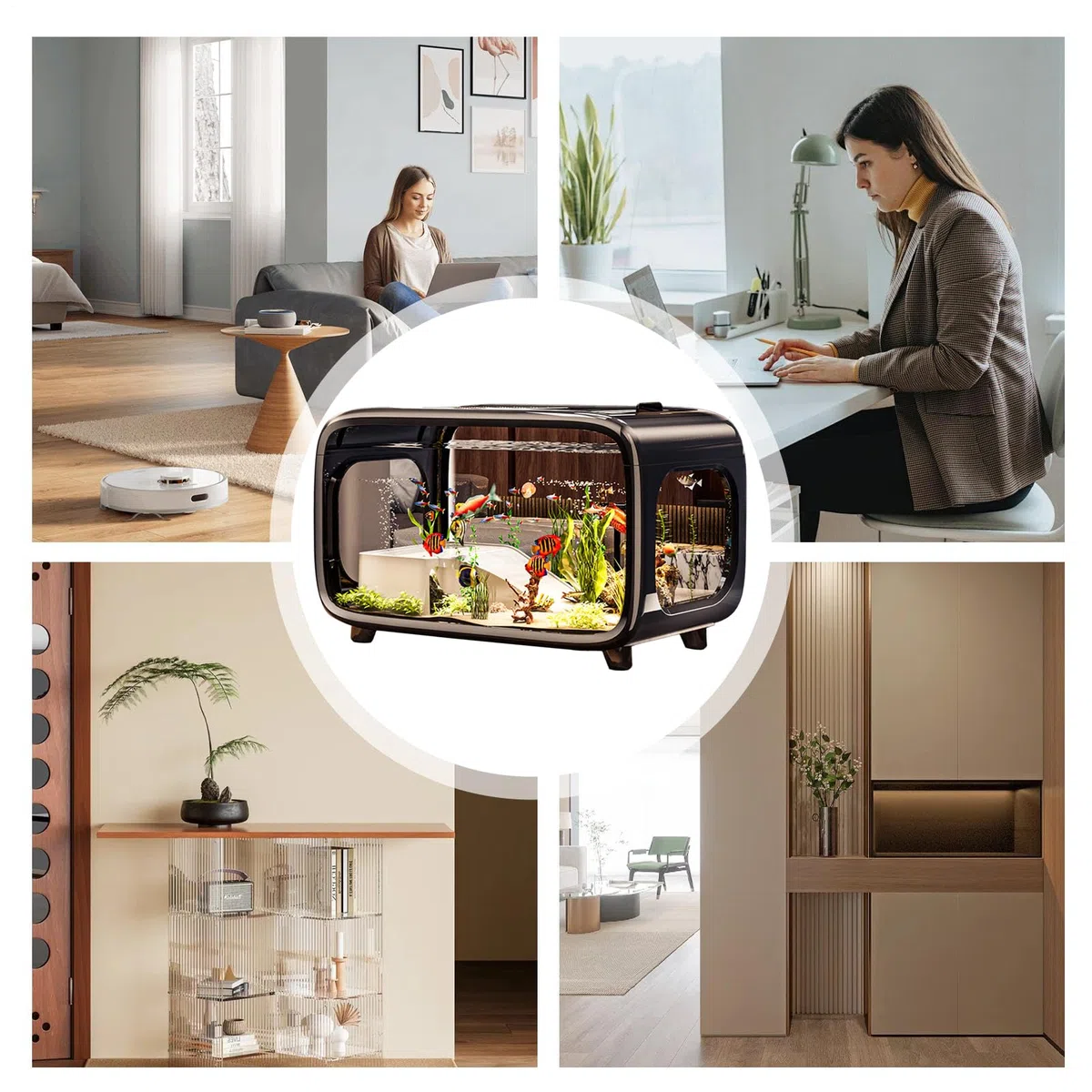 Acuario Pequeño Acuario Nano Mini De Acrílico Transparente para