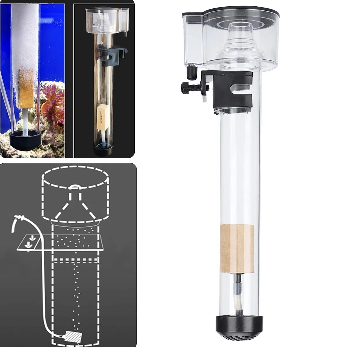 Skimmer de proteínas para acuario, superficie de acuario, procesador de película de aceite para eliminar aceite, accesorios de ajuste de flujo de aire