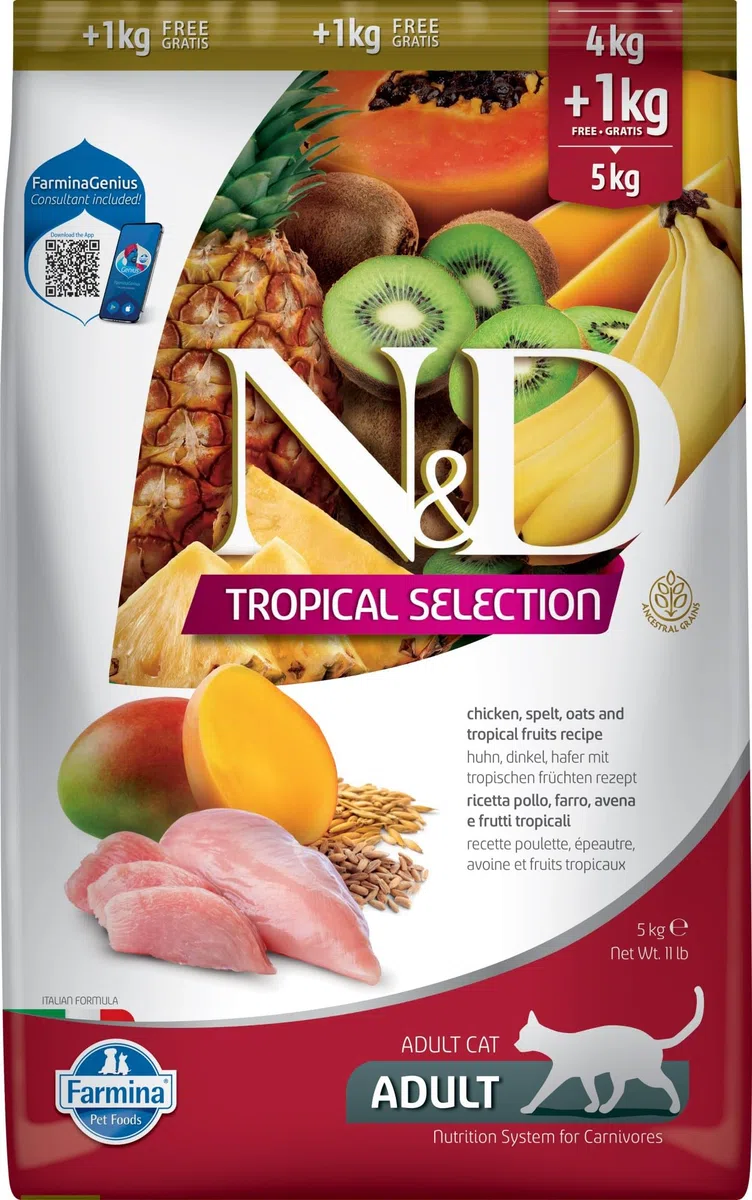 FARMINA ND Cat Tropical Selection Pollo 4+ 1KG