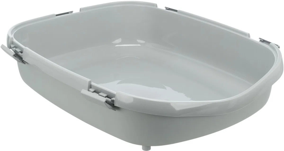 TRIXIE Bac a litiere Primo Top avec couvercle - XXL - 56 x 47 x 71 cm - Gris et blanc - Pour chat