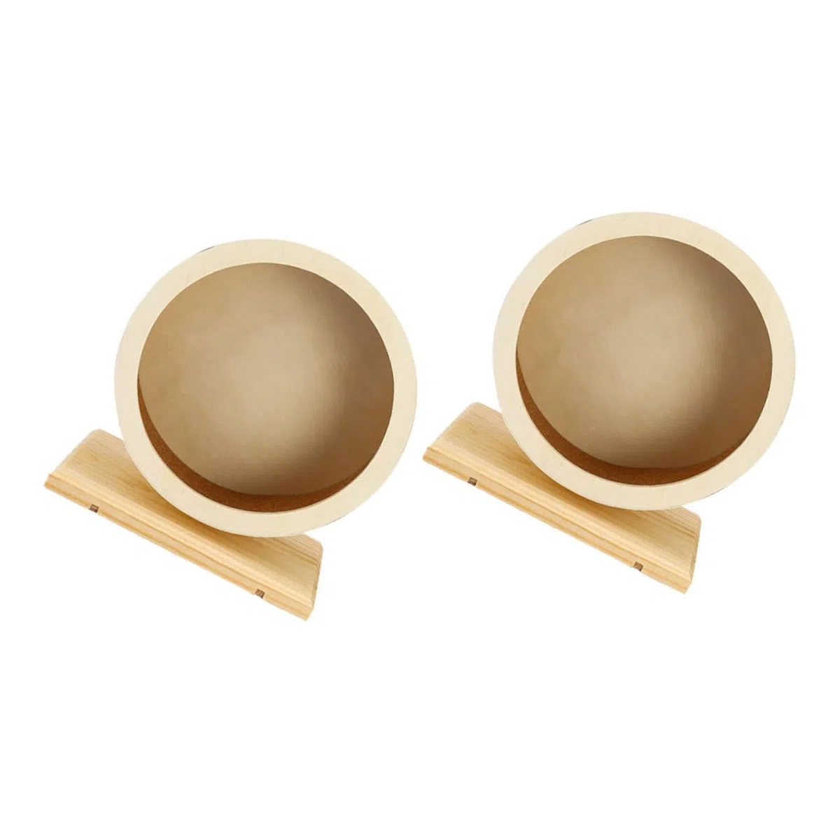 BESPORTBLE 2 Piezas Rueda de Ejercicio para Hámsters y Pequeños Roedores Diseño Silencioso con Marco de Madera y Revestimiento de Corcho Seguro y Estable para Chinchillas y Cobayas