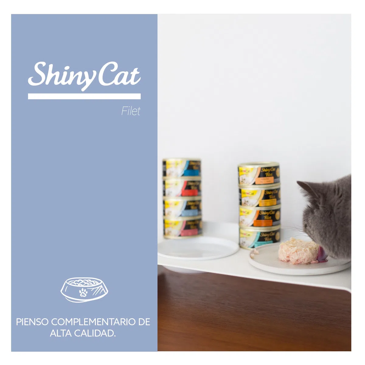 GimCat ShinyCat Filet atún con anchoas - Comida para gatos con jugoso filete y sin azúcar añadido, para gatos adultos - 24 latas (24 x 70 g)