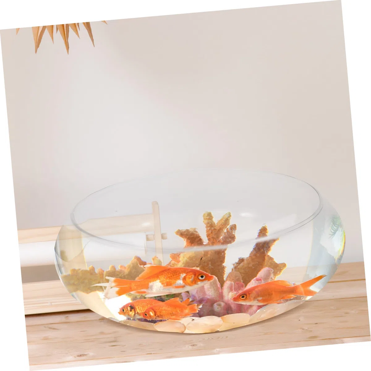 SUPVOX Pecera Redonda Transparente de para Oficina Cuenco Decorativo Multifuncional para Peces y Hidropónicas Acuario Pequeño Caídas para Escritorio