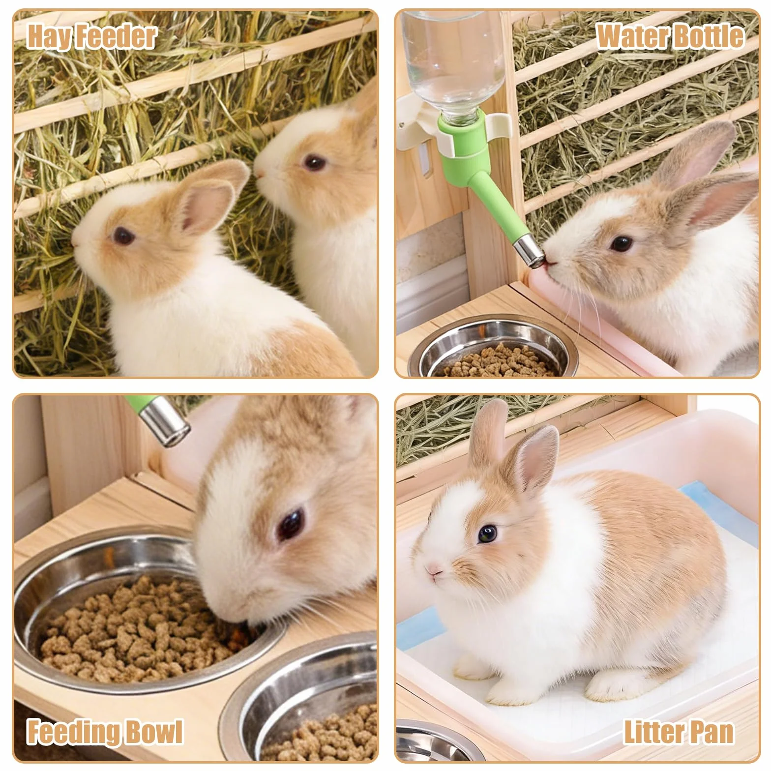Comedero de heno para Conejos, Alimentador de heno para Conejo, Comedero para Conejo, Conejo Feeder, Dispensador de Heno, Heno Alimentador, Comedero de Heno de Conejo para Mascotas Pequeñas