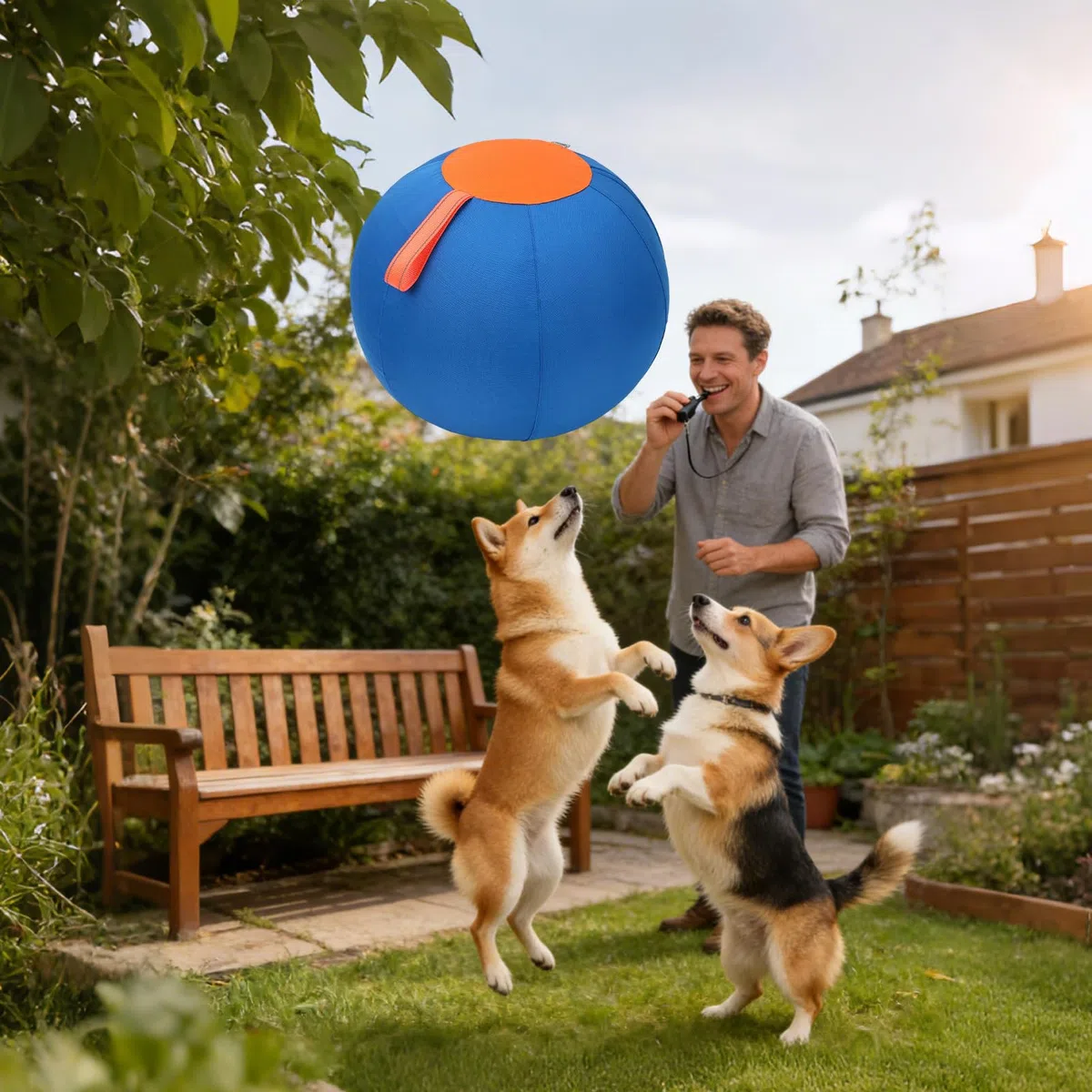 Pelota de pastoreo para perros Mordedor inflable para cachorros | Juguete Interactivo para Perros para Jardín Finca Parque Amantes de Mascotas Entrenadores Piso Oficina Salón Dormitorio