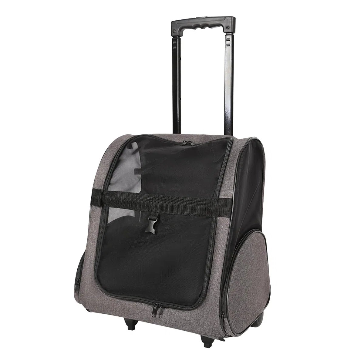 Galatée Bolsa De Viaje con Ruedas para Mascotas, Fabricada En Tela Oxford Transpirable, No Requiere Instalación, Es Plegable y Fácil De Guardar, Apta Tanto para Perros como para Gatos (Gris)