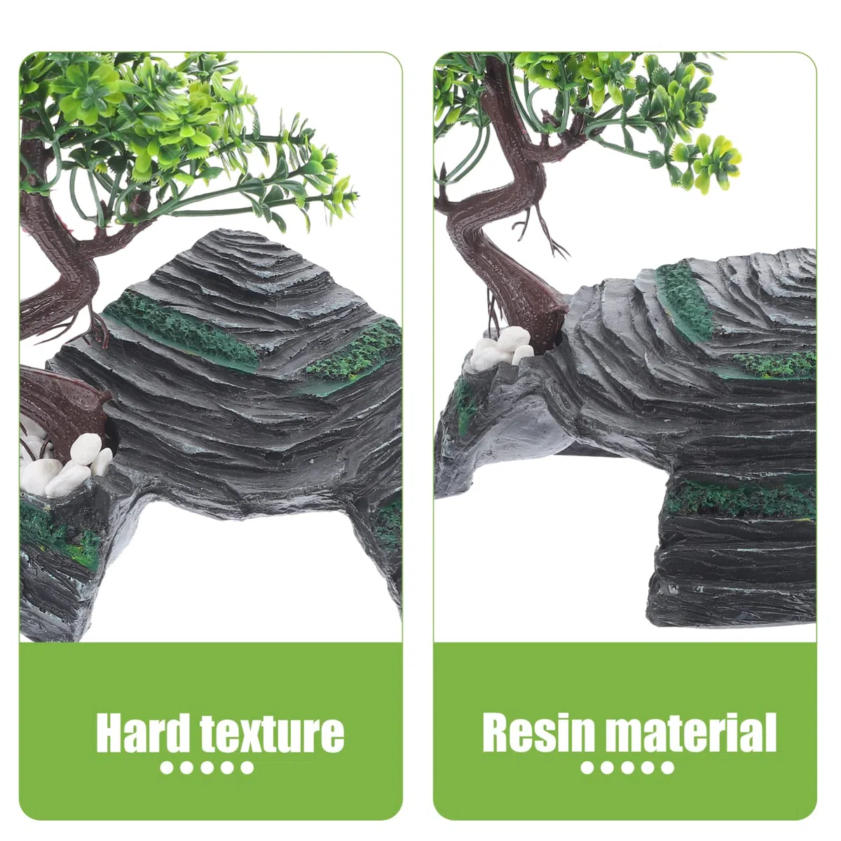 POPETPOP Escondite de Roca Simulado para Cueva de Reptiles Decoración de Terrario de Resina Escondite de Reptiles para Cueva y Árbol para Terrario