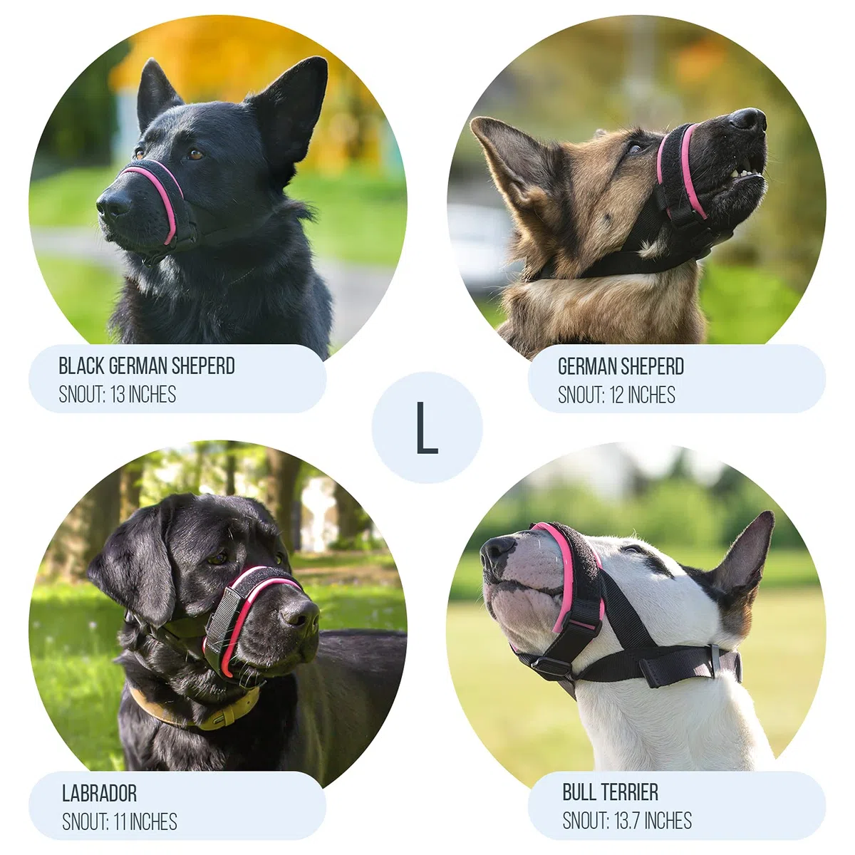 GoodBoy Protector de bozal Suave para Perros, Evita mordeduras y masticaciones no deseadas de Forma Segura, Nuevo Ajuste Seguro, Acolchado de Neopreno Suave, no más Rozaduras, guía de Entrenamiento