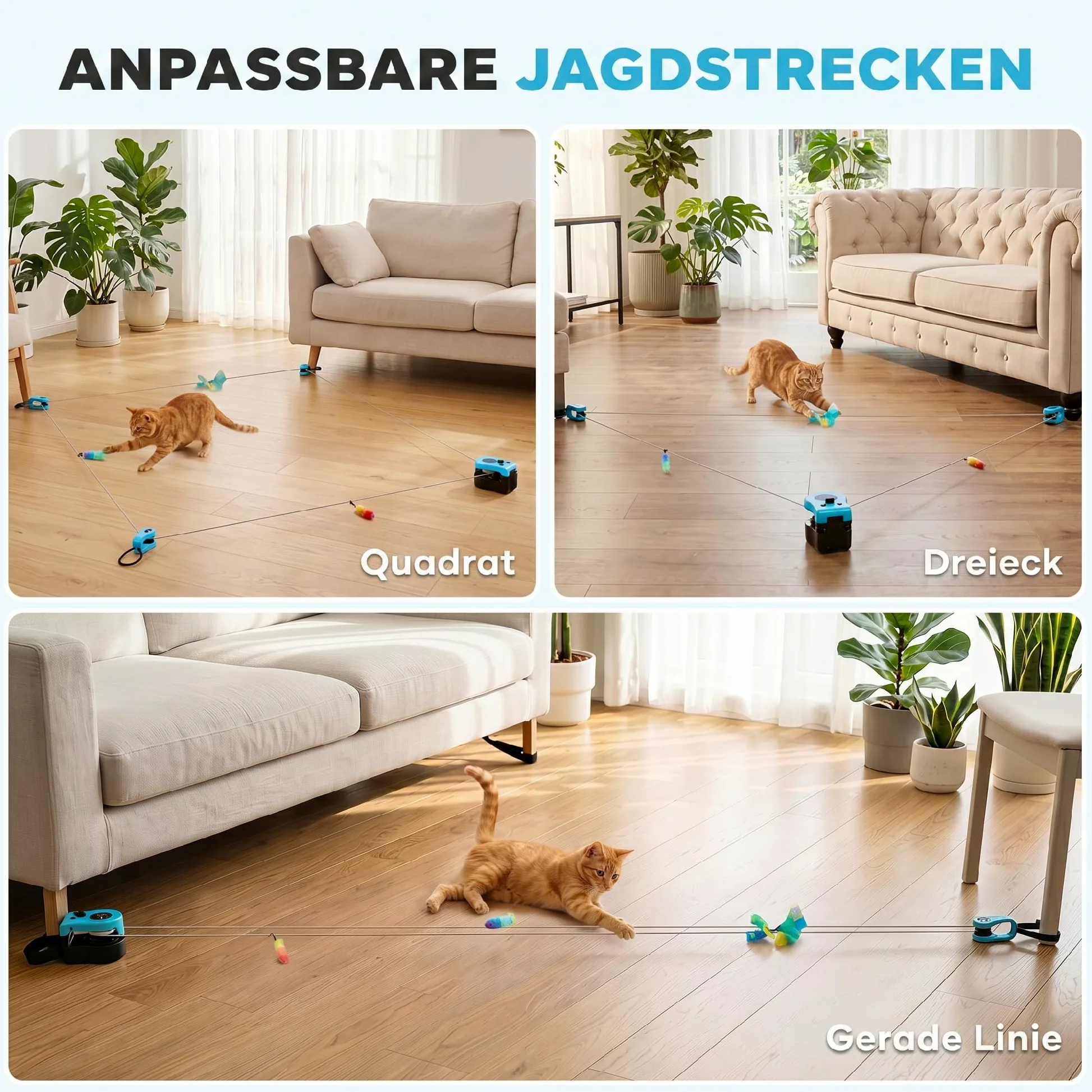 PawHut Juguete interactivo para gatos automático/teledirigido, cinta de correr para gatos autoempleo, juguete de caza de gatos simulado eléctrico con velocidad ajustable senderos ajustables