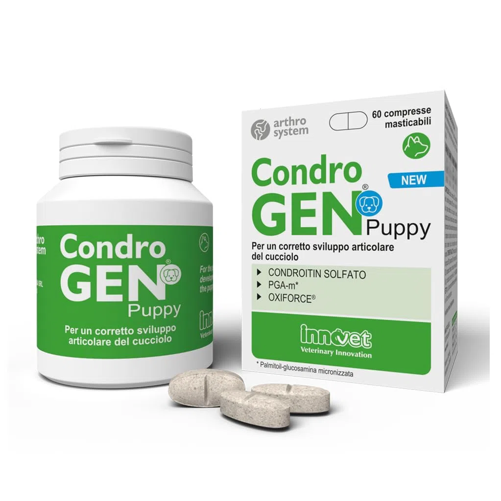 Innovet Condrogen Puppy Condroprotector Perros Cachorros 60 Comprimidos | Articulaciones Fuertes Durante el Crecimiento con Glucosamina Condroitina – Nutre el Cartílago Para Razas Grandes y Gigantes