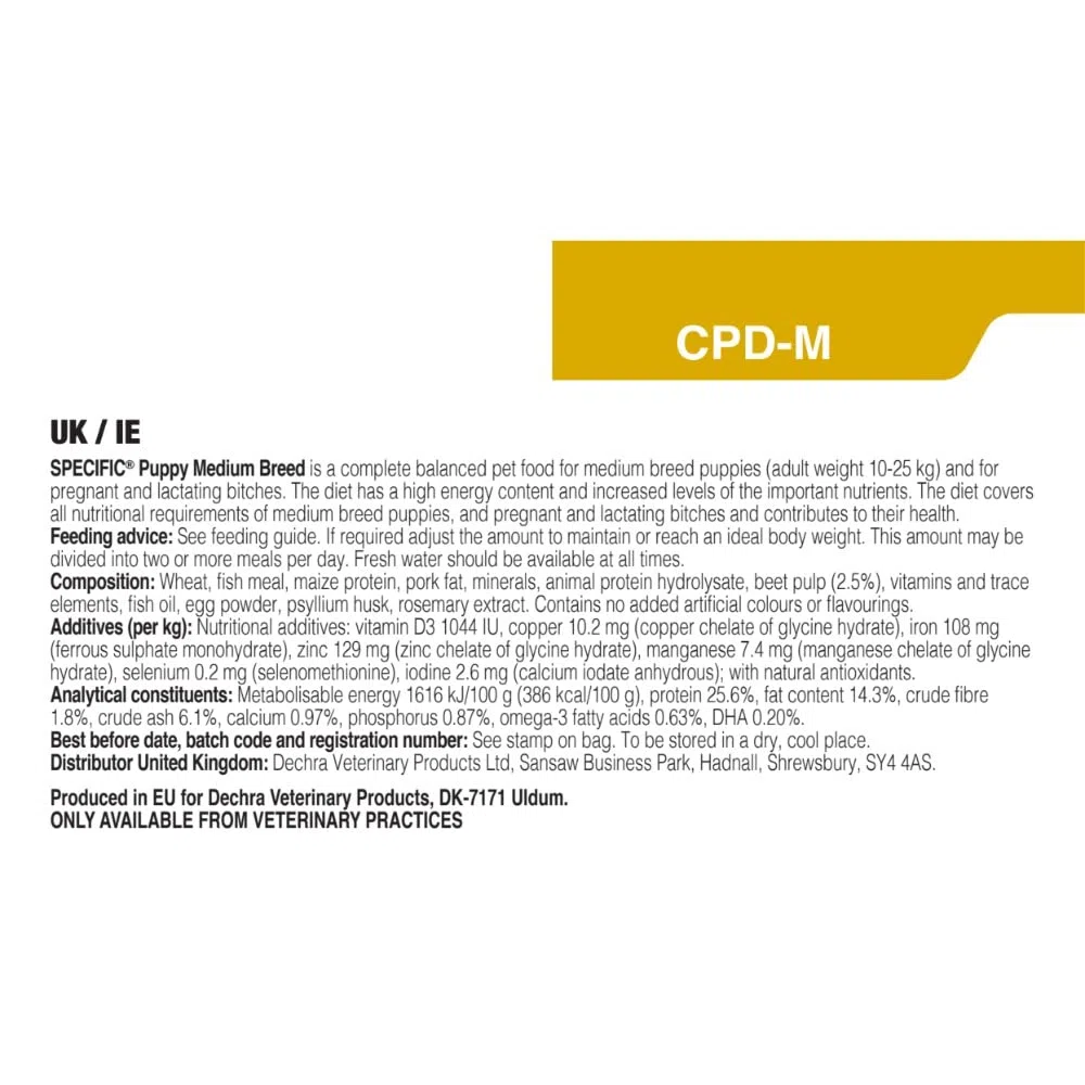 Specific Specific Canine Puppy CPD-M Medium Breed 12Kg 12000 g