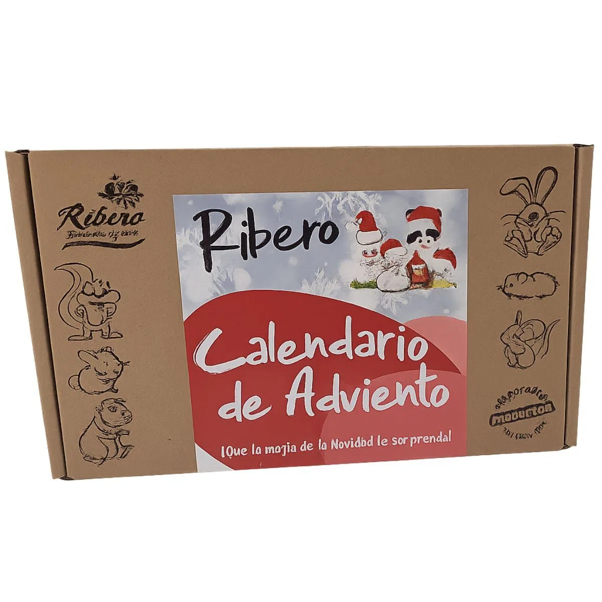 Ribero Calendario de Adviento para Conejos, cobayas y roedores | 24 días de sorpresas Naturales | Snacks 100% Vegetales sin aditivos | Edición Especial Navidad 2025